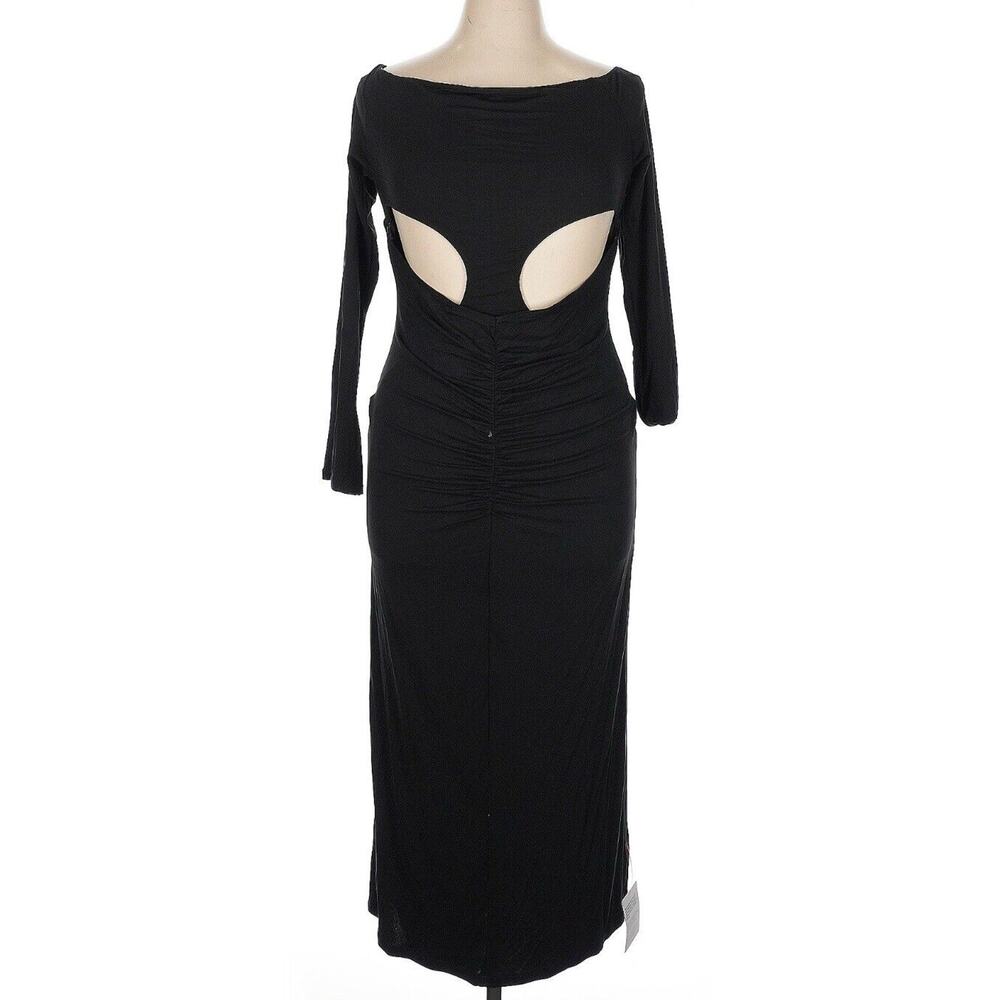 NWT ASOS DESIGN Long Sleeve Cut-Out Midi Dress Black Size 14 NEW